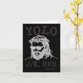 Yolo Jk Brbイエスおもしろい男性女性宗教復活祭 カード (黄色い花)