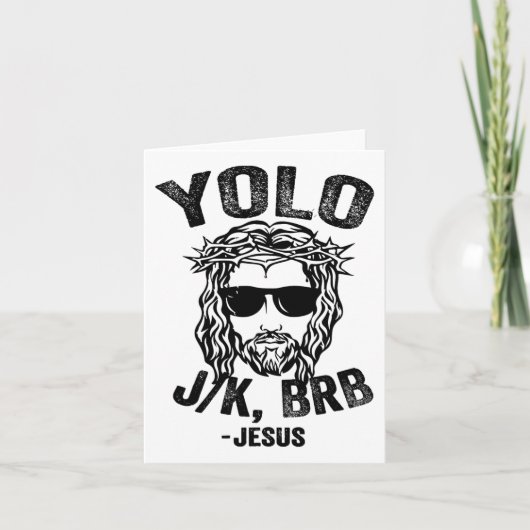 Yolo Jk Brb Jesus おもしろいEaster Day Ressurection Ch カード (正面)