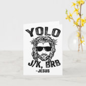 Yolo Jk Brb Jesus おもしろいEaster Day Ressurection Ch カード (黄色い花)