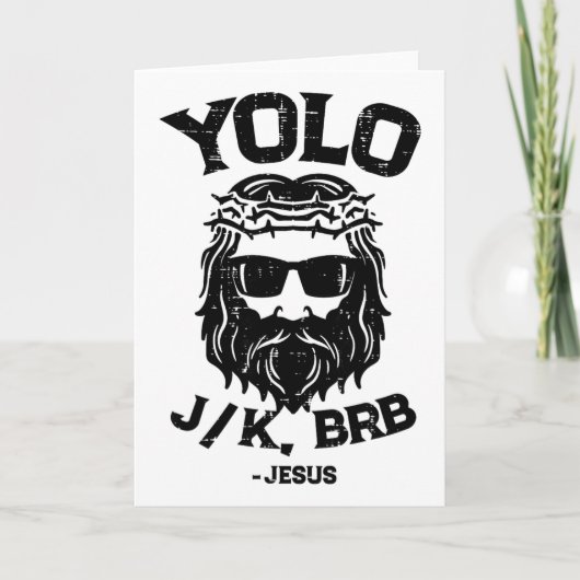 Yolo Jk Brb Jesus Funny Easter Day Ressurection Ch カード (正面)