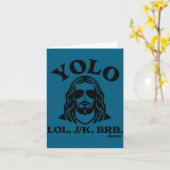 Yolo Jk Brb Jesus Funny Jesus Lovers Christian Quo カード (黄色い花)