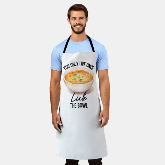 YOLO, Lick the Bowl エプロン (着用した状態)