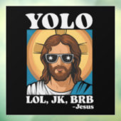 YOLO LOL JK BRBイエズスおもしろいイースター ウィンドウサイン (シート3)