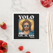 YOLO LOL JK BRBイエズスおもしろいイースター スタンダードカクテルナプキン (インサイチュ)