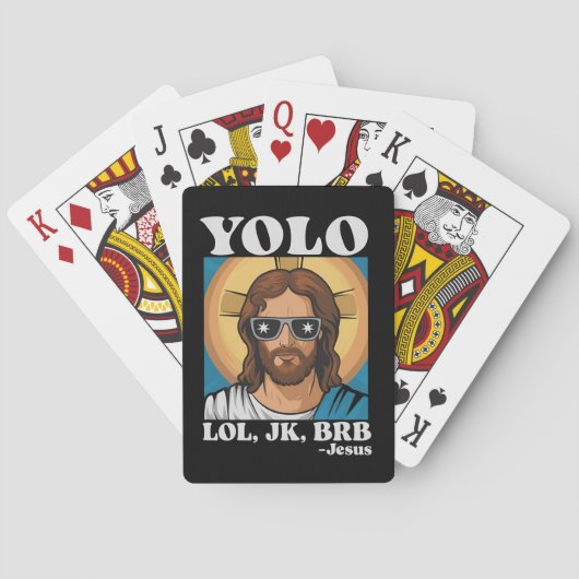 YOLO LOL JK BRBイエズスおもしろいイースター トランプ (裏面)