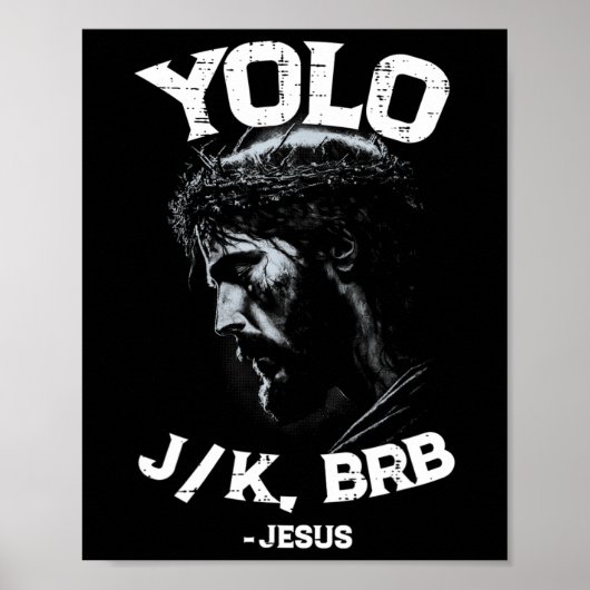 Yolo Lol Jk Brb Jesus男性女性宗教復活祭C ポスター (正面)