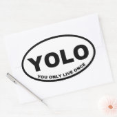 YOLO You Only Live 楕円形シール (封筒)