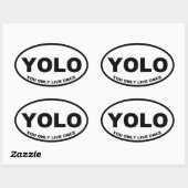 YOLO You Only Live 楕円形シール (シート)
