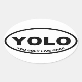 YOLO You Only Live 楕円形シール