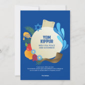 Yom Kippur装飾サークルグラフィックブルー カード (正面)