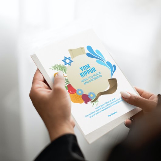 Yom Kippur装飾円グラフィック挨拶 カード