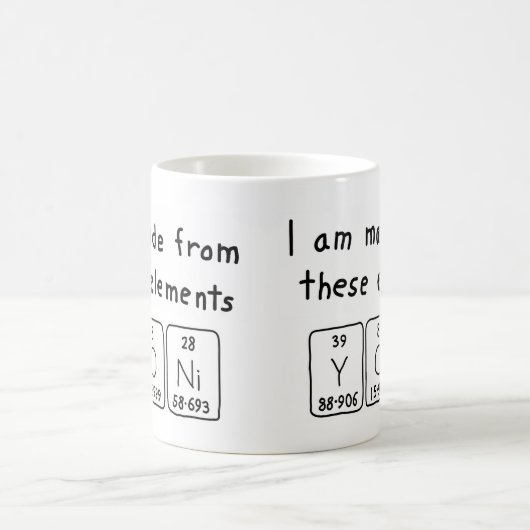 Yoniの周期表の名前のマグ コーヒーマグカップ (中央)