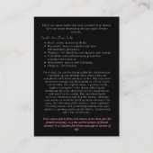 Yoni Steam特典インフォカード 名刺 (裏面)