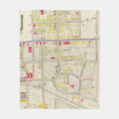 Yonkersの地図の地図書 フリースブランケット (正面)