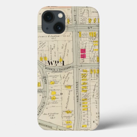 Yonkersの地図の地図書 Case-Mate iPhoneケース (裏面)