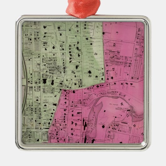 YonkersのNYの地図書 メタルオーナメント (正面)