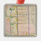 Yonkers NYの地図の地図書 メタルオーナメント (正面)