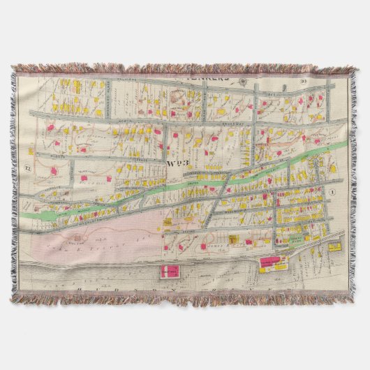 Yonkers NYの地図 スローブランケット (正面)