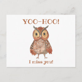 Yoo-hooかわいいフクロウ私恋しく思は学校先生 ポストカード