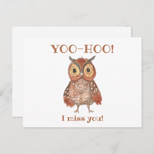 Yoo-hooかわいいフクロウ私恋しく思は学校先生 ポストカード (正面/裏面)