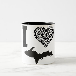 Yooperのナース、I <3ミシガン州 ツートーンマグカップ