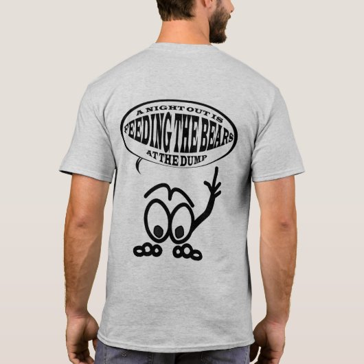 Yooper夜おもしろいなメンズ基本的な灰色のTシャツ Tシャツ (裏面)