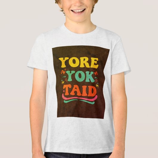 "YORE YOK TAIDスローガン男性のTシャツ" "トレンディー男性の トライブレンドＴシャツ (正面)