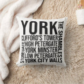 York, England Landmarksタイポグラフィ- UK Word Art クッション (ブランケット)