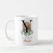 York England Monogram Letter Y Personalized Gift コーヒーマグカップ (左)