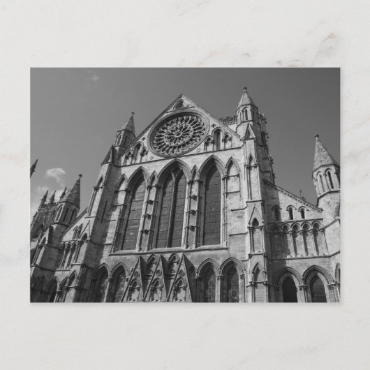 York Minster Cathedral白黒はがき ポストカード (正面)