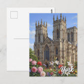 York Minster England Flowers ポストカード (正面/裏面)