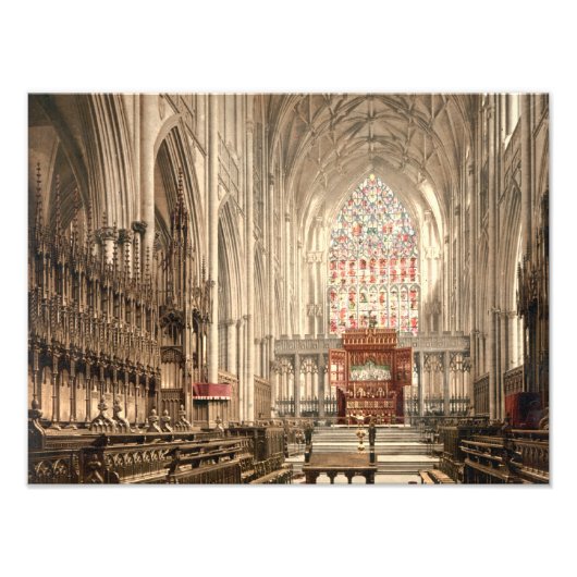 York Minster、York、Yorkshire、England フォトプリント (正面)