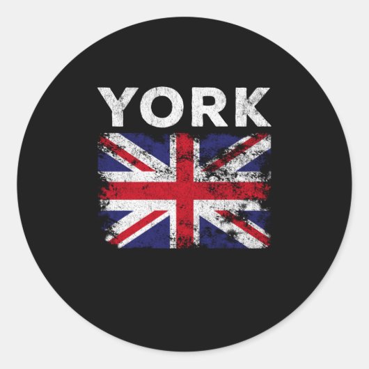 York UKイギリス国旗England Souvenir ラウンドシール (正面)