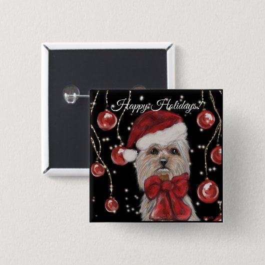 Yorkie 缶バッジ (正面&裏面)