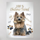 Yorkie 100 % Obedience Trained Poster ポスター (正面)