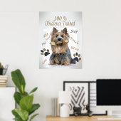 Yorkie 100 % Obedience Trained Poster ポスター (ホームオフィス)