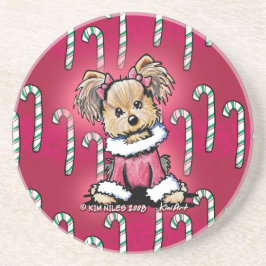 Yorkie Candy Cane Cutie Coaster コースター