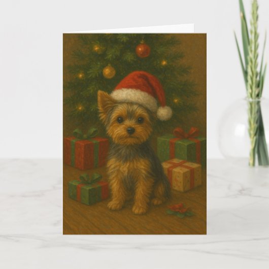 Yorkie Christmas Card カード (正面)