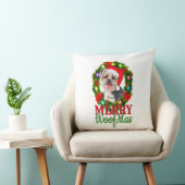 YORKIE CHRISTMAS MERRY WOOFMAS Dog Lover Yorkshire クッション (椅子)