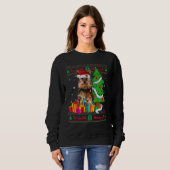 Yorkie Christmas Sweater Yorkie Christmas Tree Lig スウェットシャツ (正面フル)
