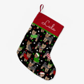 Yorkie Christmas Yorkshire Terrier Dog スモールクリスマスストッキング (正面 (吊り時))