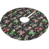 Yorkie Christmas Yorkshire Terrier Dog ブラッシュドポリエステルツリースカート (アングル)