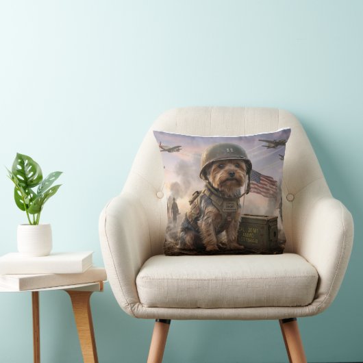 Yorkie Dog Edition | Special Forces Throw Pillow  クッション (椅子)