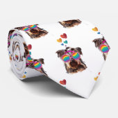 Yorkie Dog with Hearts Valentine's Day ネクタイ (ロール)