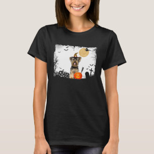 Yorkie Dog With Pumpkin Halloween Costume Breed Tシャツ