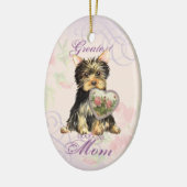 Yorkie Heart Mom Ceramic Ornament セラミックオーナメント (左)
