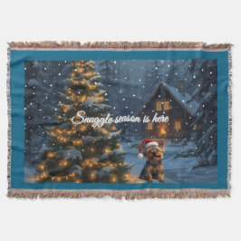 Yorkie Holiday Blanket スローブランケット