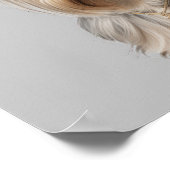 Yorkie Illustration Wall Art for Dog lover Natural ポスター (角)