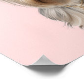Yorkie Illustration Wall Art Home decor Dog Pink ポスター (角)