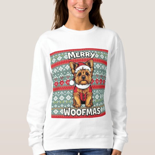 Yorkie Merry  Woofmas スウェットシャツ (正面)